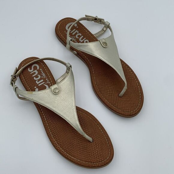 Circus by Sam Edelman silver thing sandals adjustable strap woman’s size 11 - Picture 2 of 12